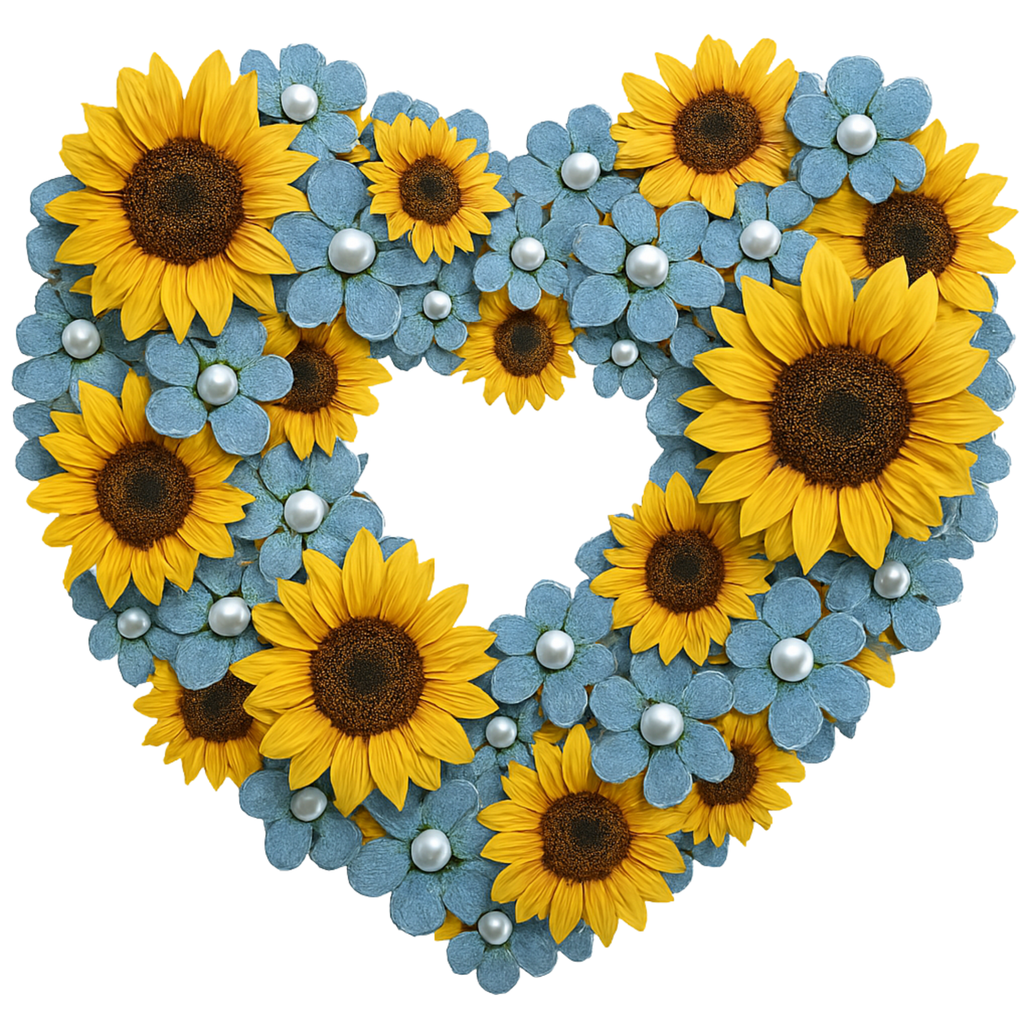 Denim Sunflower Heart