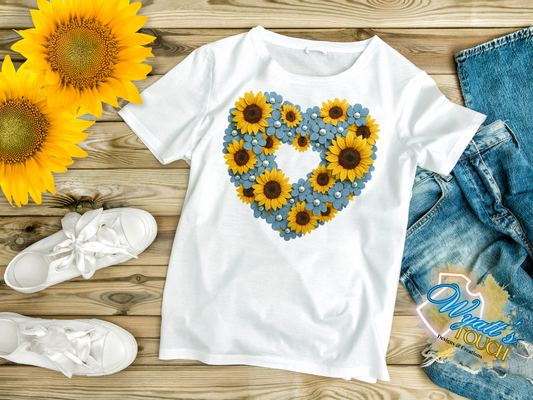 Denim Sunflower Heart