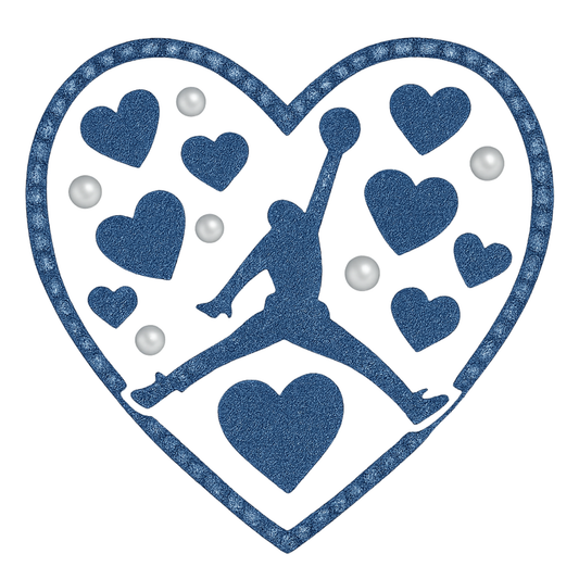 Denim Jumpman Heart