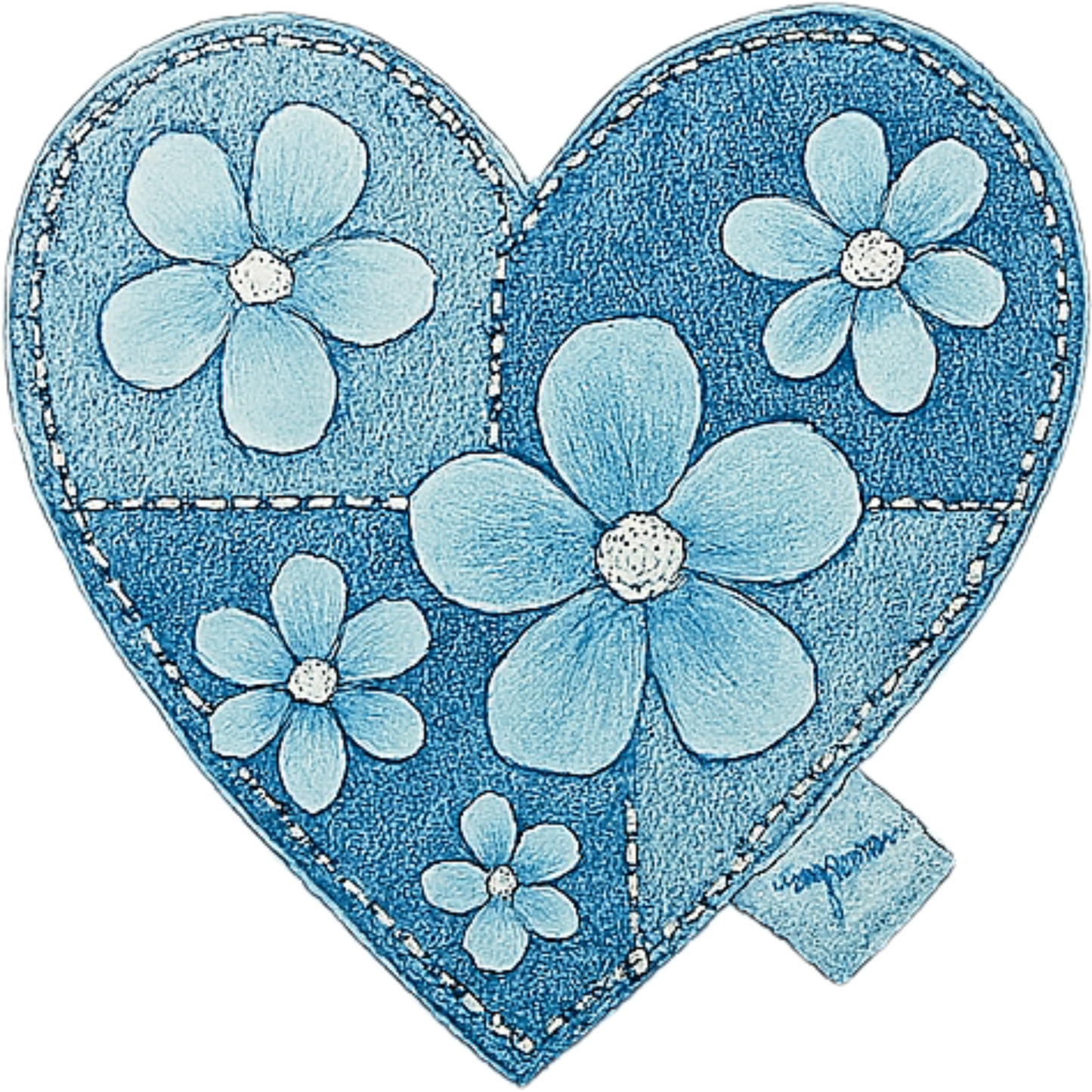Denim Patchwork Heart