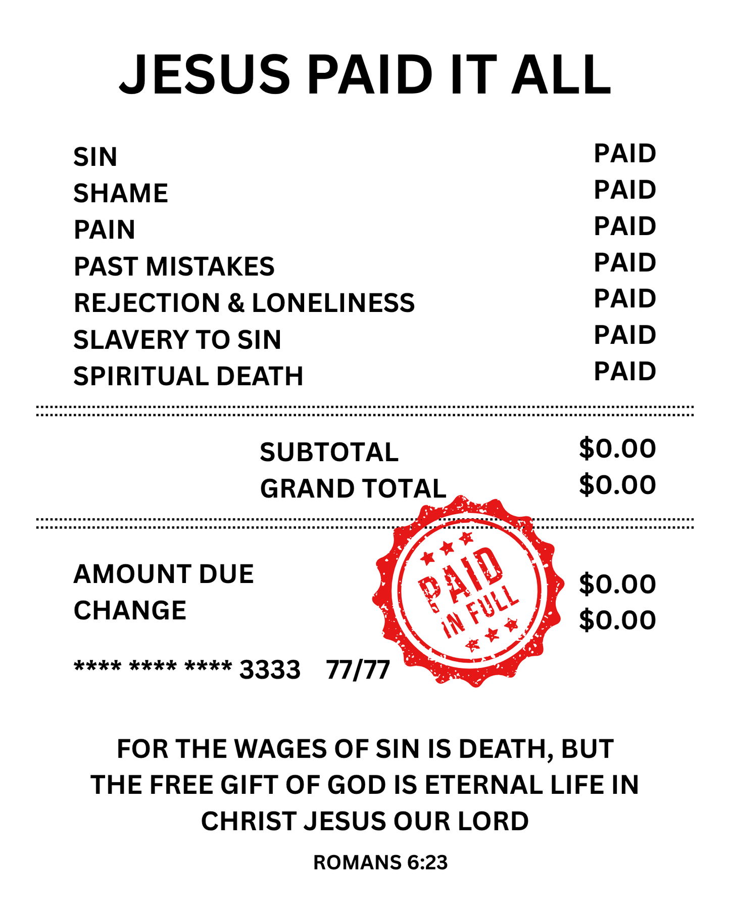 Jesus Paid It All